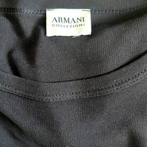Mens Silk Armani Collezioni Long Sleeve Black pullover shirt.